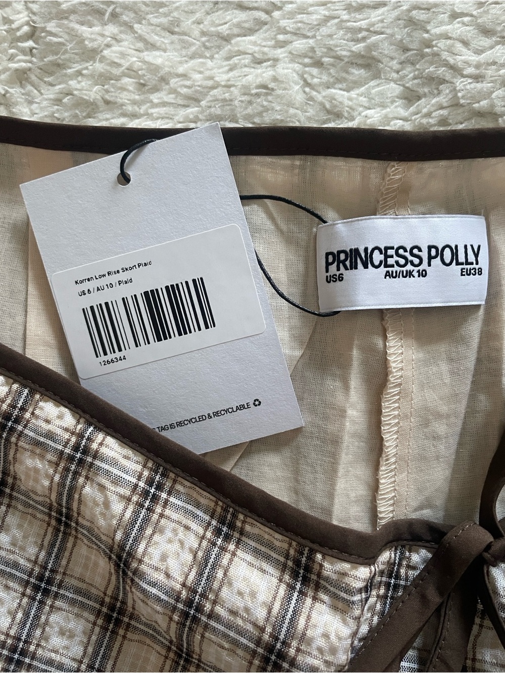 Princess Polly Korren Low Rise Skort Plaid - Picture 7 of 7